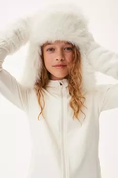 Теплая спортивная куртка среднего слоя с капюшоном H&M, белый