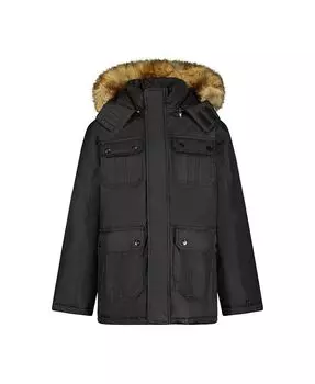 Теплая зимняя парка с логотипом для маленьких мальчиков, тяжелое пальто DKNY, черный