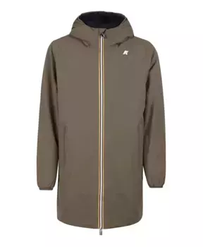 Теплое эластичное двойное пальто лунго K-Way, коричневый