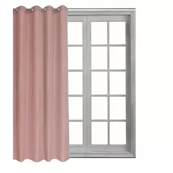 Тепловая штора, плотная штора, непрозрачная штора с люверсами, затемняющая штора с люверсами, штора с люверсами, штора, темно-синий, 1 шт. в упаковке Cleanlevel EST 2016, розовый