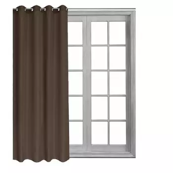 Тепловая штора, затемняющая штора, непрозрачная штора с люверсами, затемняющая штора с люверсами, штора с люверсами, темно-серая, 1 шт. в упаковке Cleanlevel EST 2016, темно-коричневый