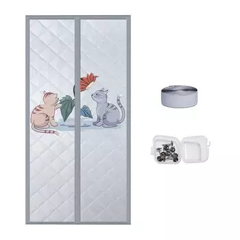 Тепловая завеса, утолщенная, водонепроницаемая, твердость, ветрозащитная, самогерметизирующаяся, звукоизоляционная, сохраняющая тепло, дверная занавеска для гостиной-А, размеры: 80 см Stuttg, мультиколор