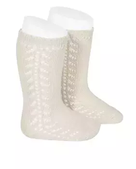 Теплые ажурные носочки для девочки Condor, цвет Piedra