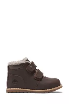 Теплые коричневые ботильоны Pokey на застежке-липучке Timberland, коричневый