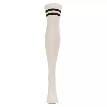 Теплые носки выше колена из смеси кашемира с верхней полоской MeMoi, цвет Winter White
