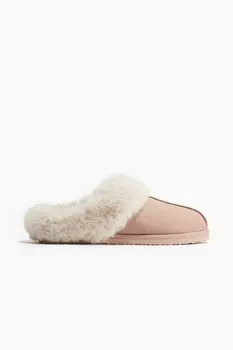 Теплые тапочки на подкладке H&M, бежевый