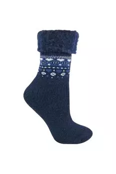 Теплые зимние носки с перевернутым верхом в скандинавском стиле Sock Snob, синий