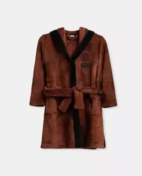 Теплый детский халат с длинными рукавами и застежкой на пояс Disney, коричневый