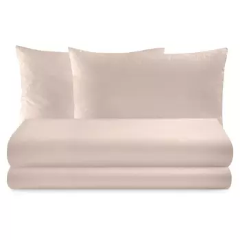 Теплый комплект постельного белья с простынью из хлопковой фланели, однотонный - Рим Lisola Basic, песок, полуторный