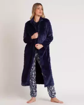 Теплый красный женский халат с длинными рукавами Admas