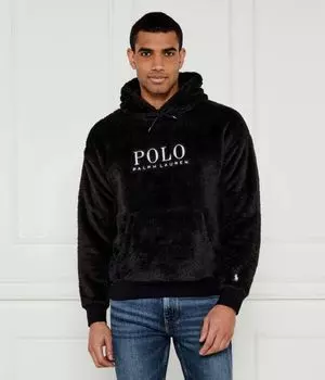 Теплый свитер с логотипом на ворсе Regular fit Polo Ralph Lauren, черный