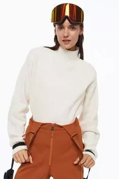 Теплый свитер с высоким воротником H&M, сливочный