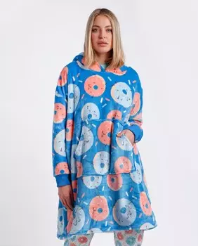 Теплый женский плед с длинными рукавами синего цвета Mr. Wonderful, синий