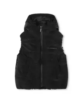 Теплый жилет для мальчика с капюшоном и молнией Karl Lagerfeld Kids, черный