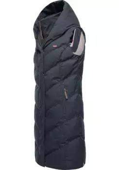 Теплый жилет "Наталка Жилет", стильный, стеганый зимний жилет с капюшоном на подкладке Ragwear, цвет морской волны