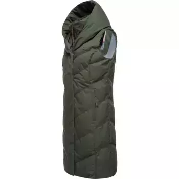 Теплый жилет "Наталка Жилет", стильный, стеганый зимний жилет с капюшоном на подкладке Ragwear, зеленый