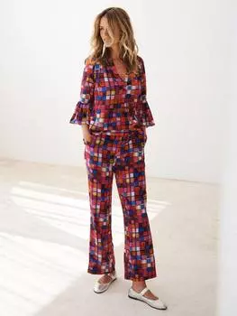 Тея квадратные брюки из чистого шелка NRBY, разноцветный