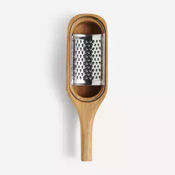 Терка с контейнером и ручкой из акации El Corte Ingls, естественный