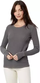 Термальная футболка из стираного хлопка с длинными рукавами и модальным круглым вырезом Mod-o-doc, цвет Silver Smoke