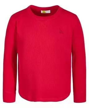 Термальная футболка вафельной вязки с длинными рукавами и вышивкой динозавра для маленьких мальчиков Epic Threads, красный