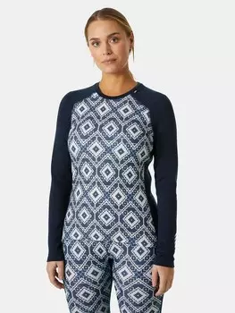 Термоблуза Helly Hansen W LIFA MERINO MIDW GRA, разноцветный