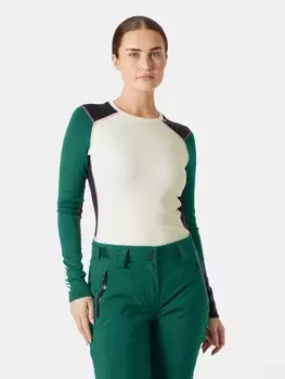Термоблуза Helly Hansen W LIFA MERINO MIDWEIGHT CREW, зеленый