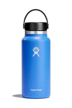 Термобутылка Cascade с широкой гибкой крышкой емкостью 32 унции Hydro Flask, синий