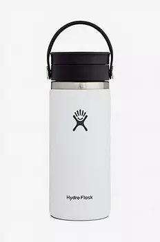 Термобутылка с гибкой крышкой и шириной 16 унций Hydro Flask, белый