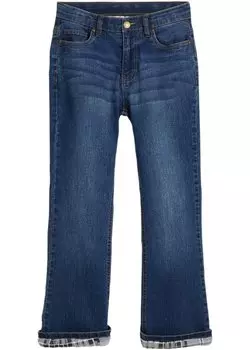 Термоджинсы стрейч для девочек bootcut John Baner Jeanswear, синий