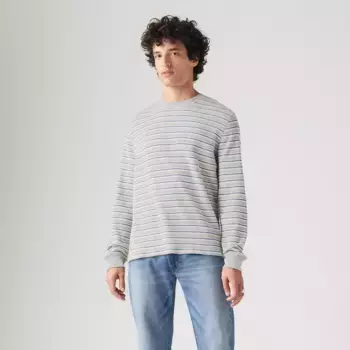 Термофутболка с длинным рукавом стандартного кроя Levi's, цвет Mountain High Stripe Light Mist Heather - Grey