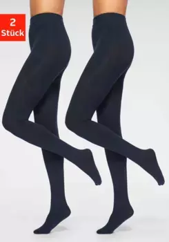 Термоколготки Lavana (2 шт.), с начесом внутри, цвет морской волны