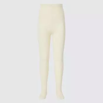 Термоколготки вязанной вязки HEATTECH для девочек Uniqlo, кремовый