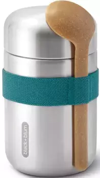 Термокружка "Food Flask" черная+блюм, долго сохраняет еду горячей, герметичная, в комплекте ложка, 400 мл Black+blum 9х15 см, 400мл, синий