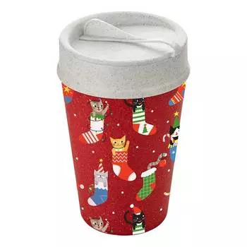 Термокружка iso to go happy cat Koziol, красный