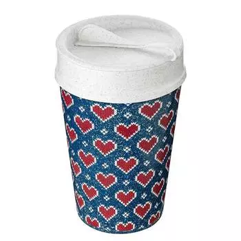 Термокружка iso to go red hearts Koziol, синий