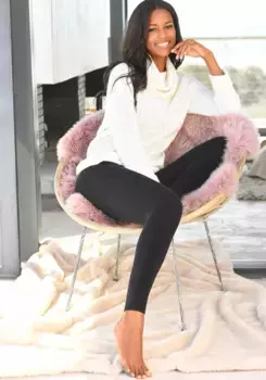 Термолеггинсы Apollo с пушистым начесом внутри, черный