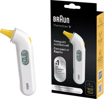 Термометр для лихорадки инфракрасный ушной термометр ThermoScan 3 1 шт. Braun