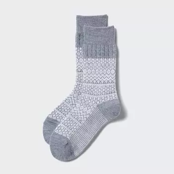 Термоноски HEATTECH с узором Fair Isle UNIQLO, серый