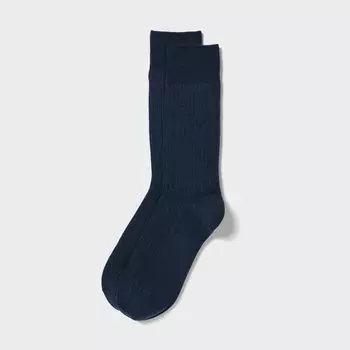 Термоноски HEATTECH в рубчик Uniqlo, темно-синий