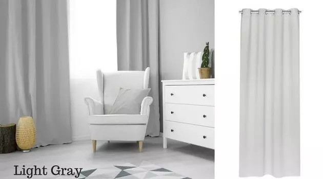 Термоштора непрозрачная затемняющая штора Oeko-Tex на люверсах черная 140х250 см оконная штора затемнение KS Handel 24