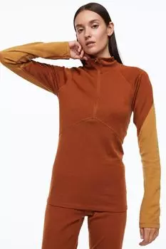 Термотоп с шерстью H&amp;M, коричневый/горчично-желтый