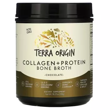 Terra Origin Collagen +Protein Bone Broth Chocolate 18.9 oz (536 g)