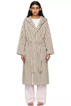 Терри халат с капюшоном Tekla, цвет kodiak stripes