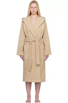 Терри халат с капюшоном Tekla, цвет sienna