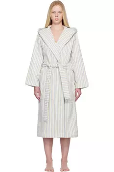 Терри халат с капюшоном Tekla, синий