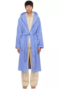 Терри халат с капюшоном Tekla, синий