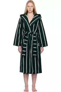 Терри халат с капюшоном Tekla, зеленый