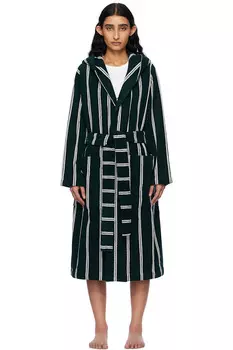 Терри халат с капюшоном Tekla, зеленый