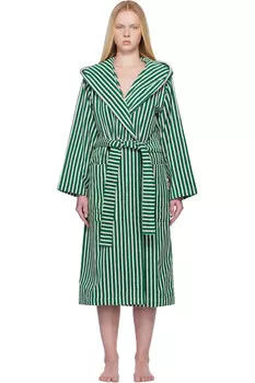 Терри халат с капюшоном Tekla, зеленый