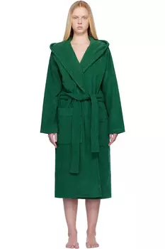 Терри халат с капюшоном Tekla, зеленый